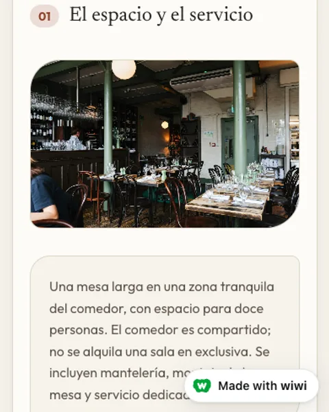 Vista previa de la propuesta publicada: Menú degustación de seis platos para 12